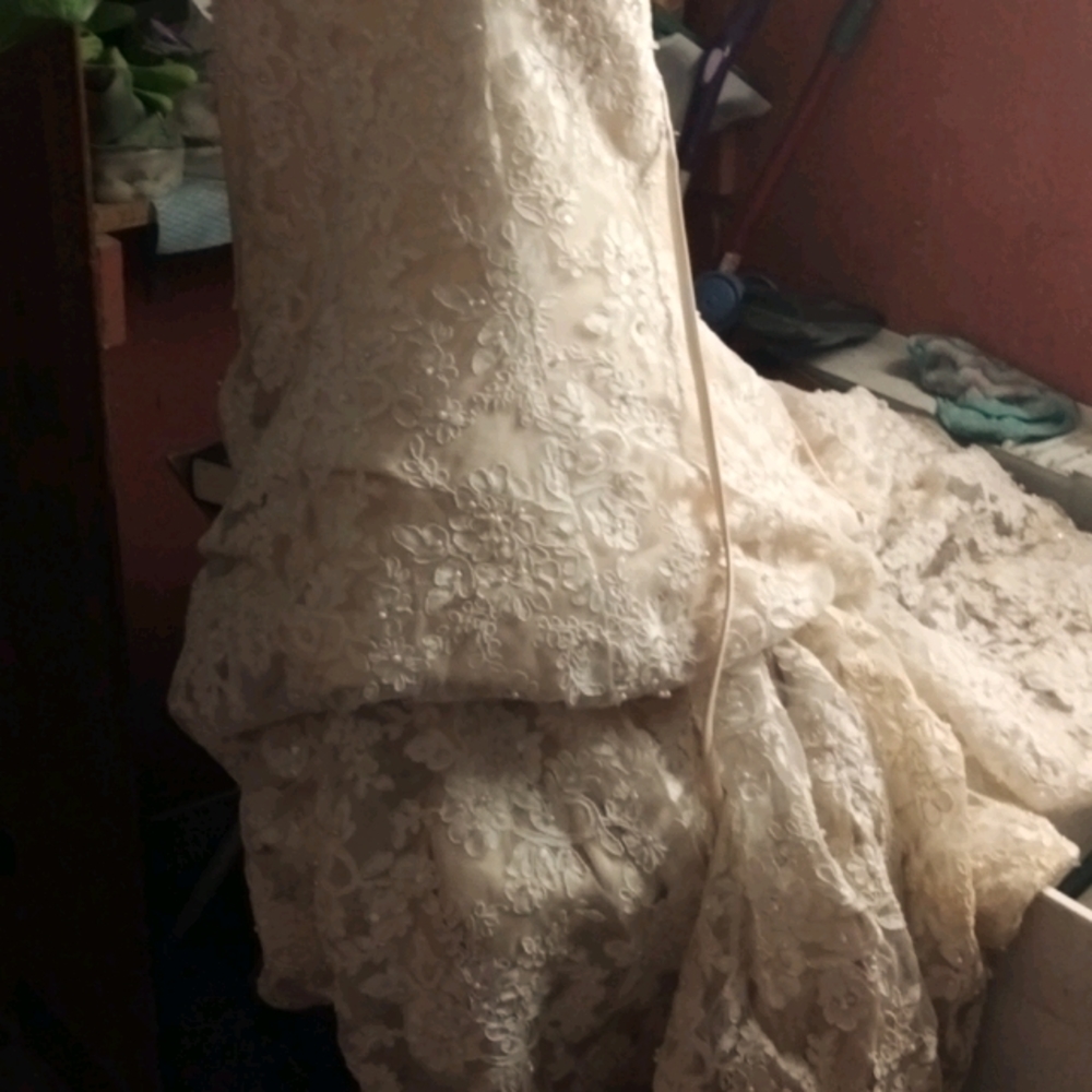 In the midst of cleaning & steaming wedding dress